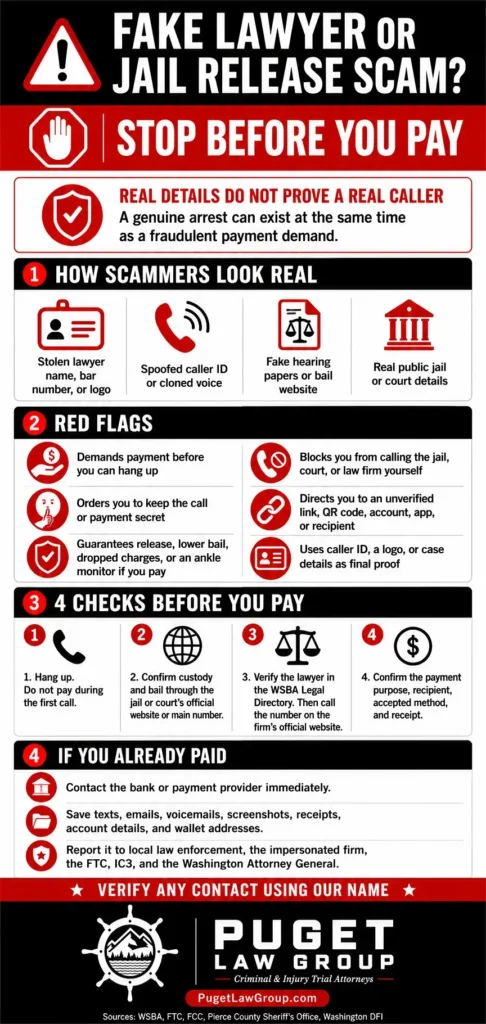 Fake Lawyer and Jail Release Scams in Washington: How to Verify a Call Before Paying